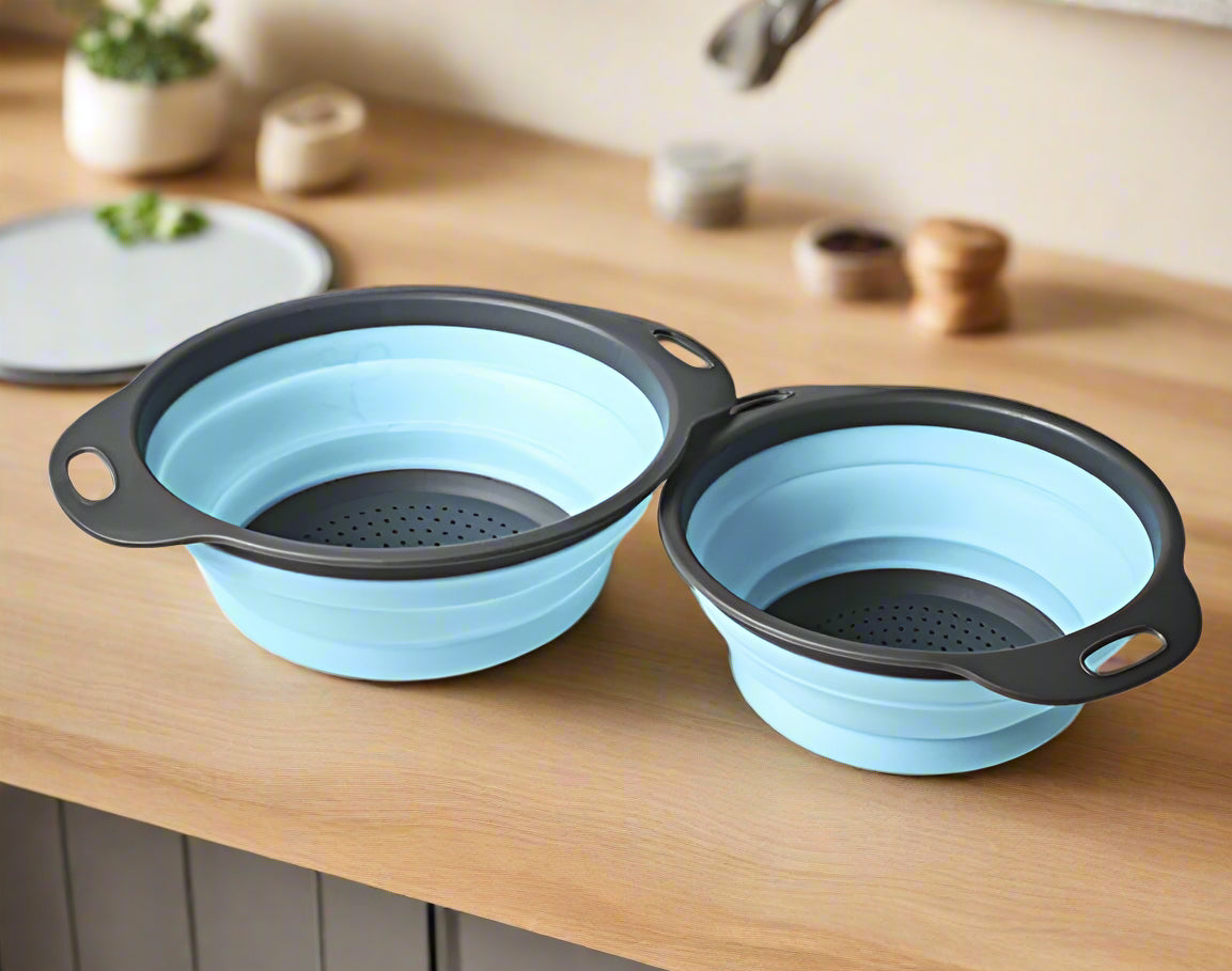 🥦 Foldable Silicone Colander – Space-Saving Strainer