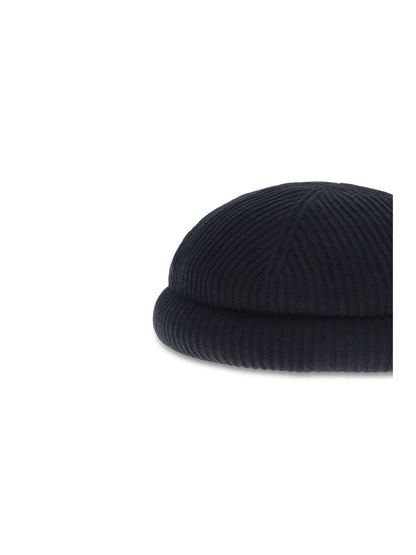 Wool Beanie Hat Navy Blue