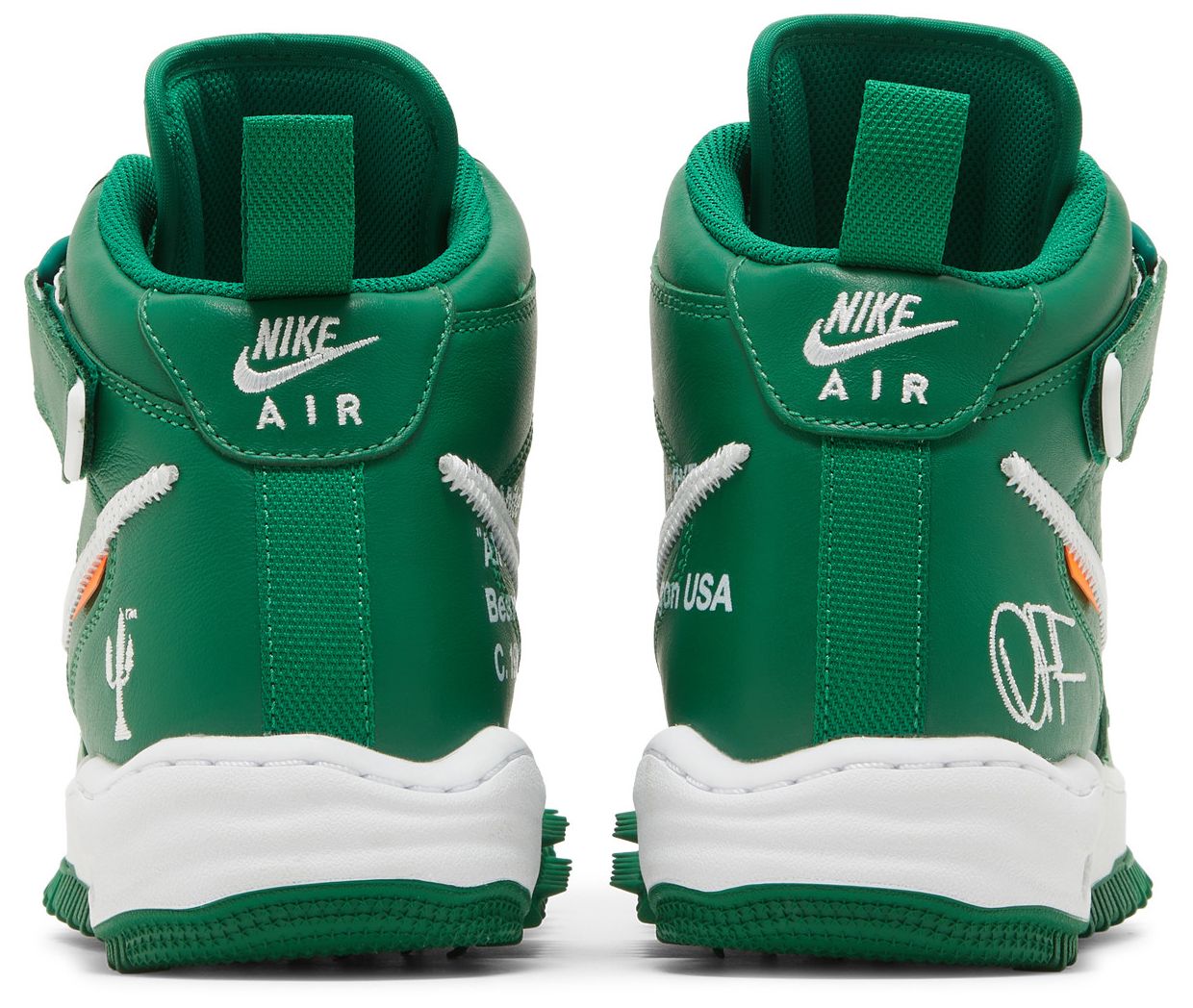 Nike Men's Air Force 1 Mid 'Off-White Pine Green' Sneakers