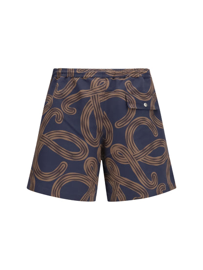 Technical Swim Shorts Navy/Brown