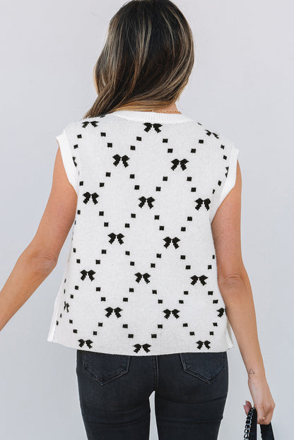 Threaded Pear Reagan Pattern Side Cropped Sweater