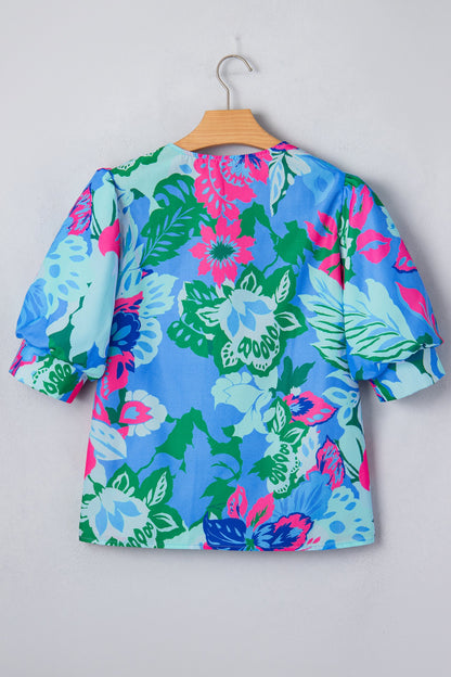 Threaded Pear Ivanna Print Half Sleeve Blouse