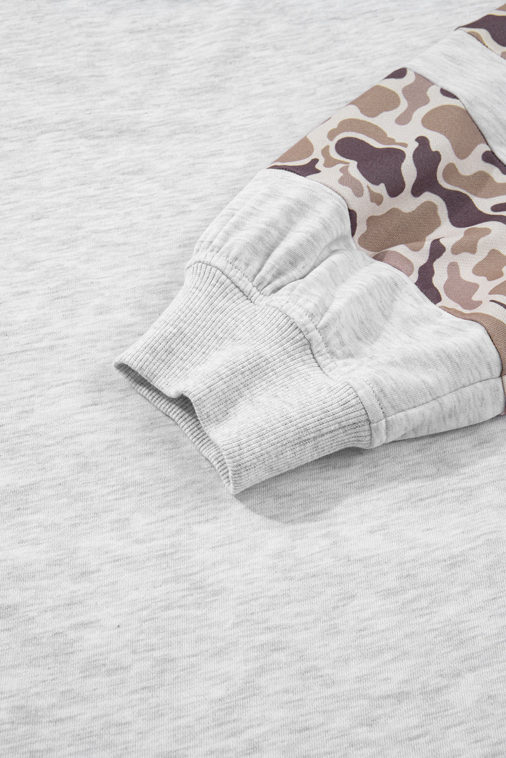 Sophia Patchwork Asymmetric Sleeve PLUS Hoodie - Light Gray / 1X - 14W-16W