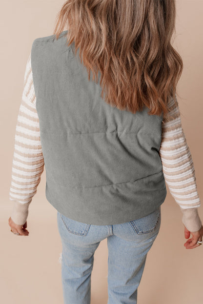Threaded Pear Taytum Stand Zipped Puffer Vest