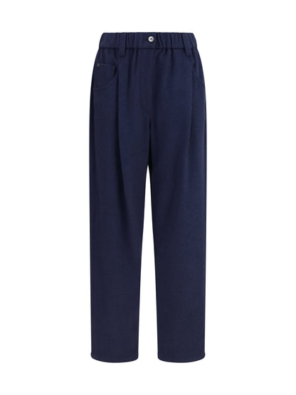 Stretch Wool Pants Blue