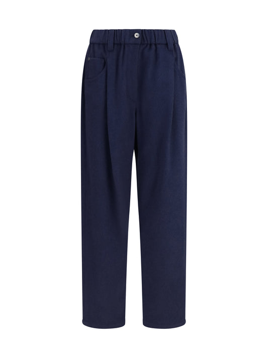 Stretch Wool Pants Blue
