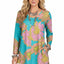 Blue Orange Pink Floral Print