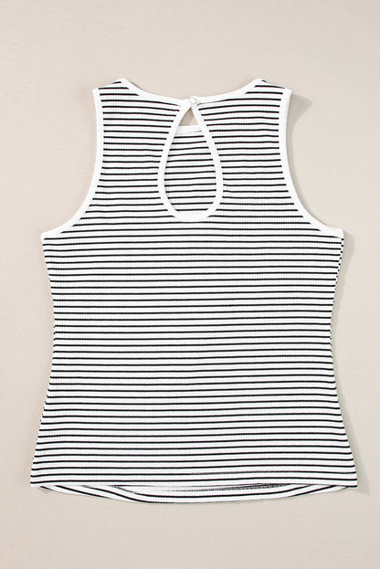 Threaded Pear Bethany Striped Knit Sleeveless Tank