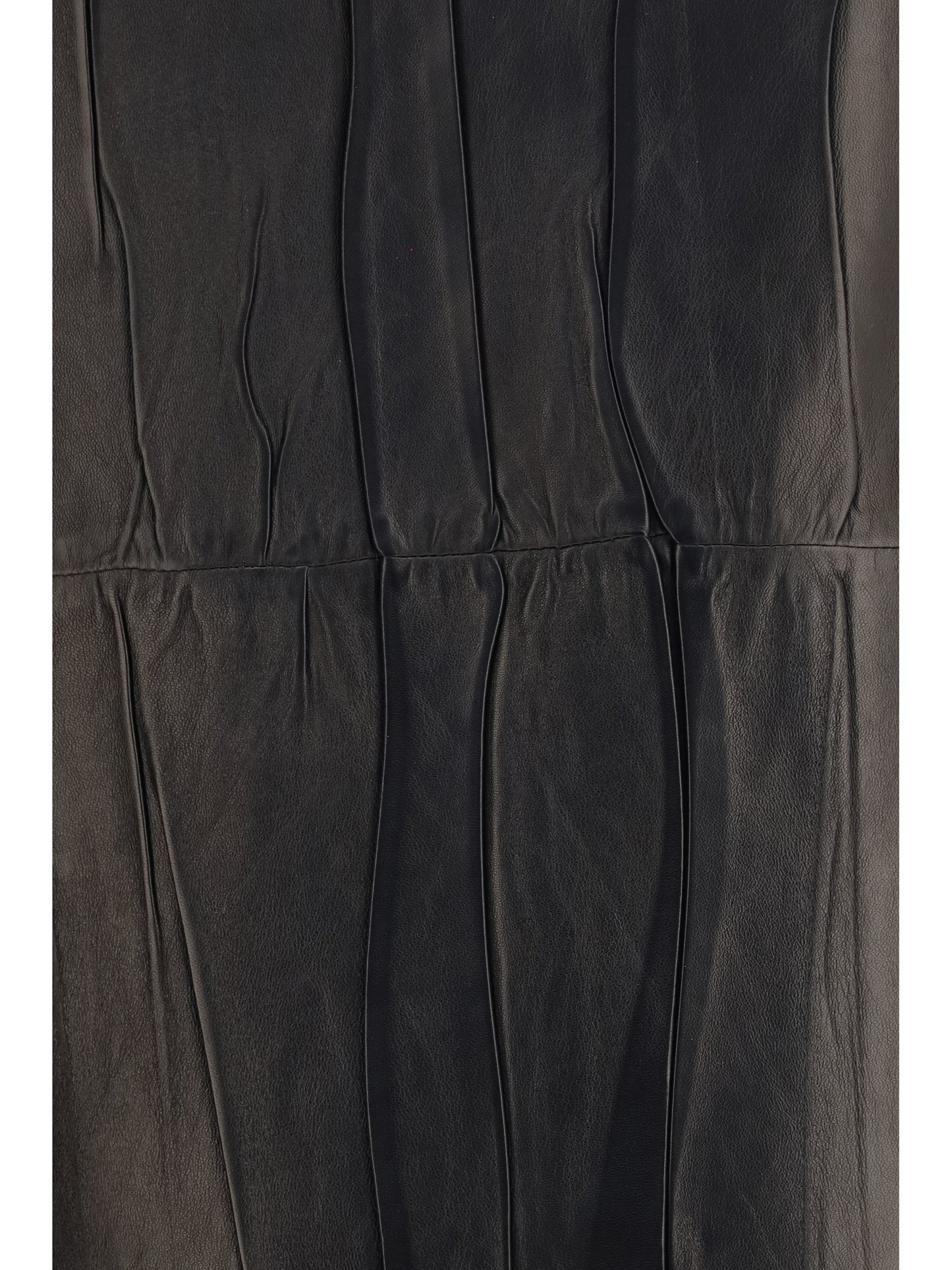 Midi Leather Skirt Black
