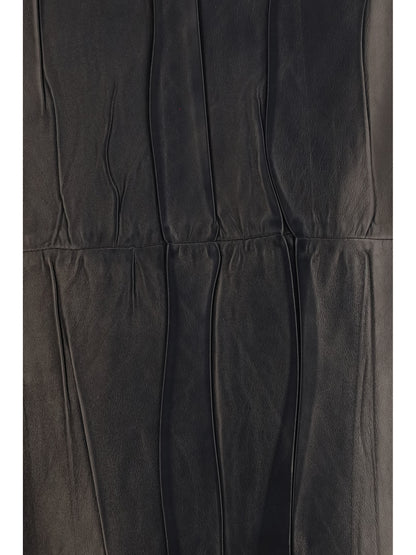 Midi Leather Skirt Black