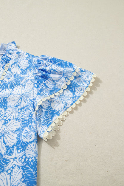 Threaded Pear Kataleya Trim Short Sleeve Blouse