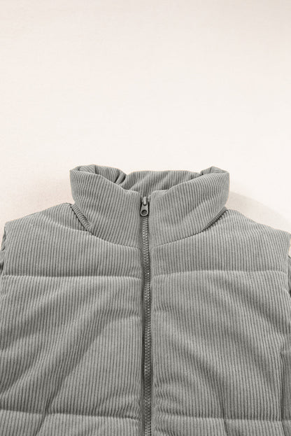 Threaded Pear Taytum Stand Zipped Puffer Vest