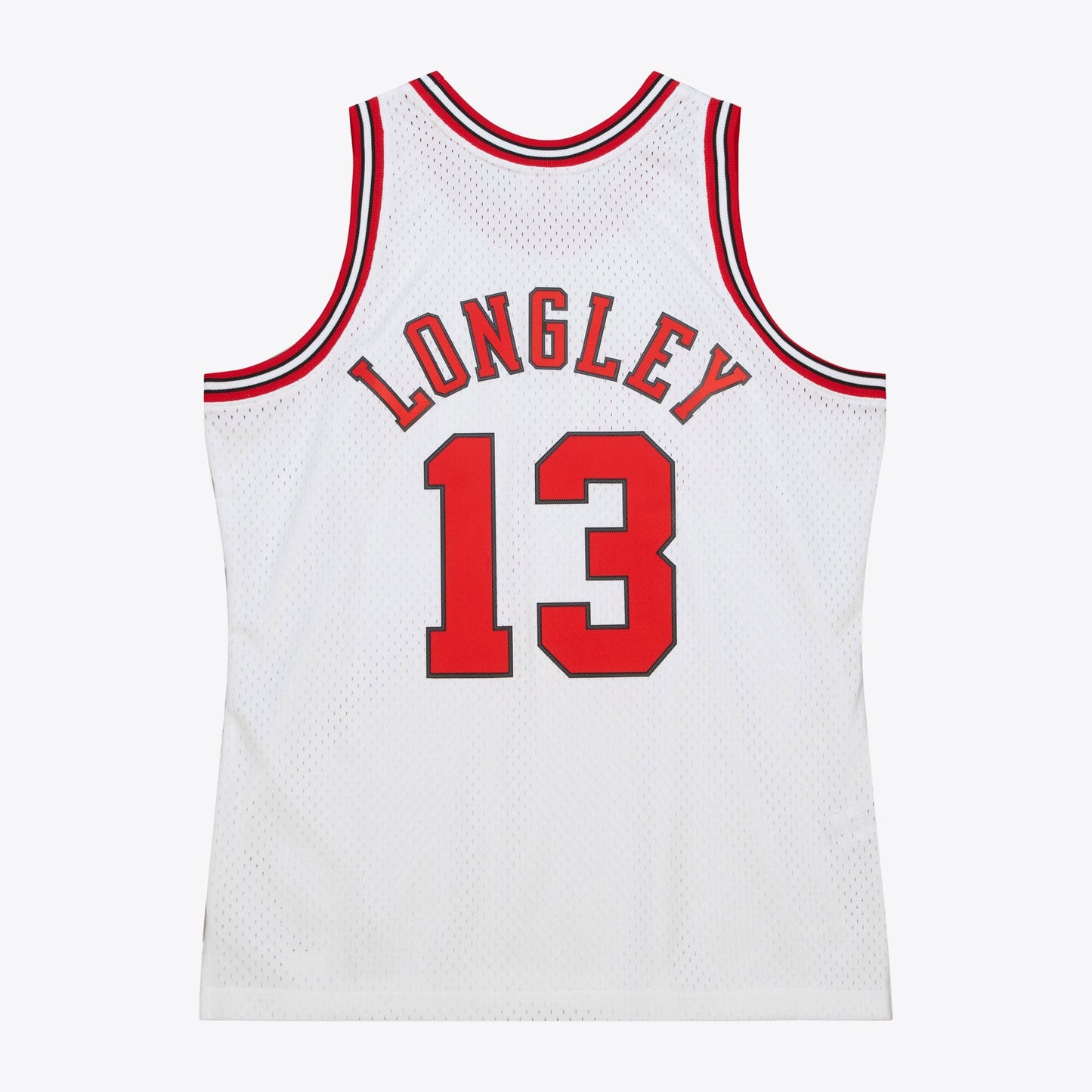 Men's Mitchell & Ness NBA White Jersey Bulls 1997 Luc Longley