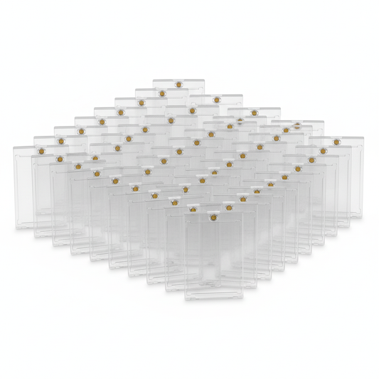 Prime Goods 30 Pack Magnetic Trading Sports Card Holders 35pt One-Touch Hard UV Protection - Clear