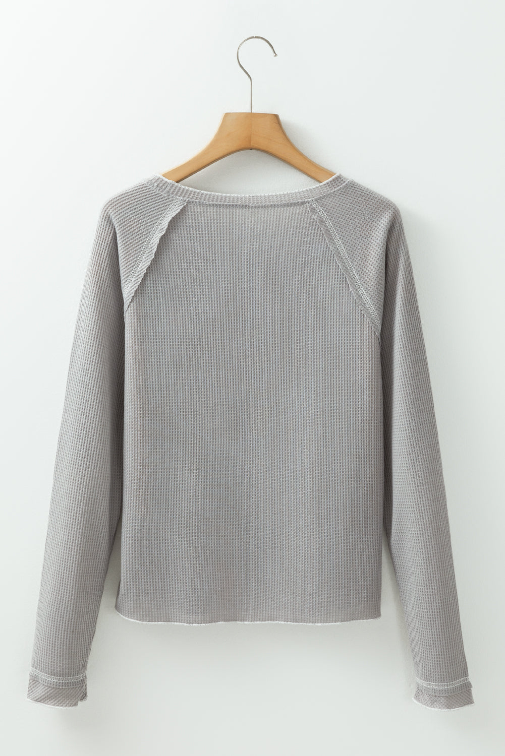 Threaded Pear Daisy Textured Round Neck Long Sleeve Top