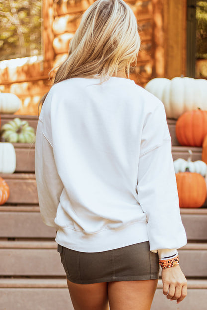 Threaded Pear Blair Halloween Pumpkin Patched Pullover Sweatshirt