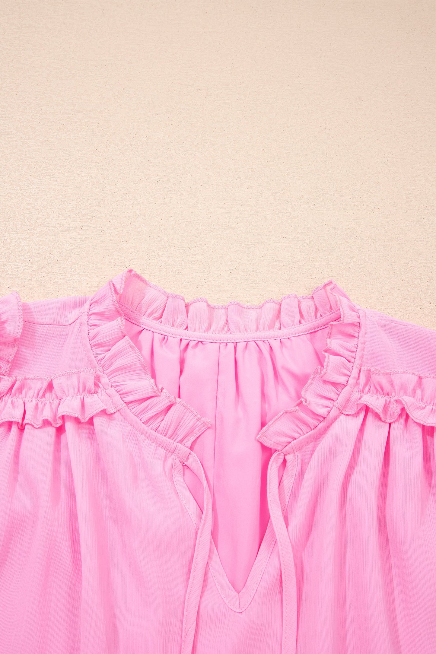 Threaded Pear Milena Ruffle Short Sleeve Plus Blouse