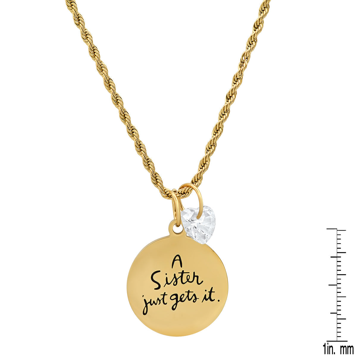 “A Sister Just Gets It” Message Necklace