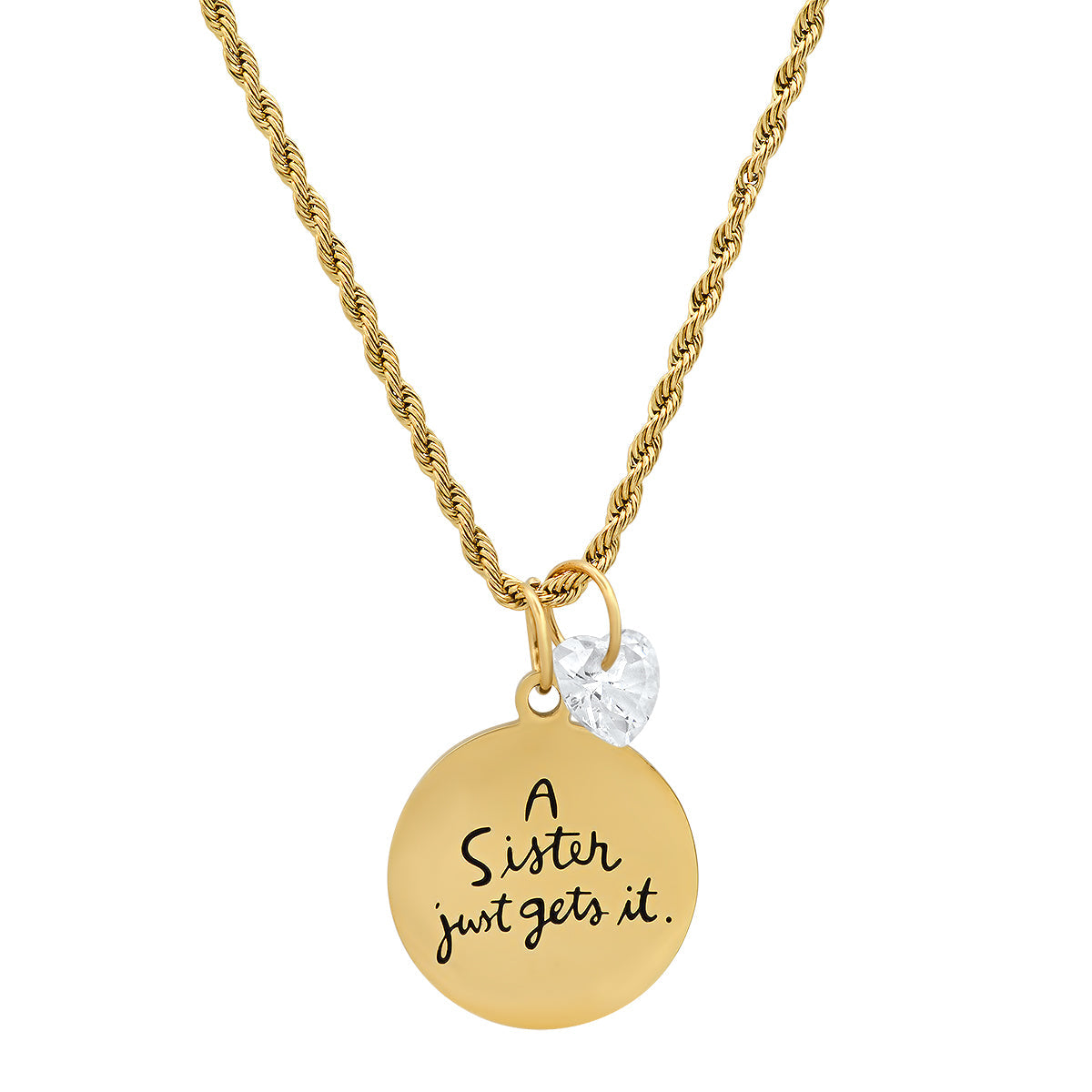 “A Sister Just Gets It” Message Necklace