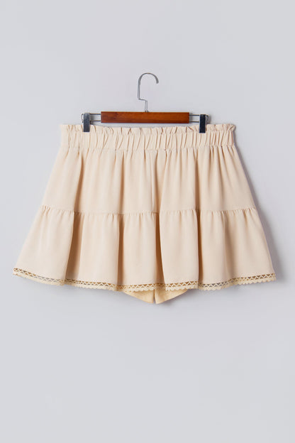 Threaded Pear Millie Trim Boho Ruffled PLUS Shorts