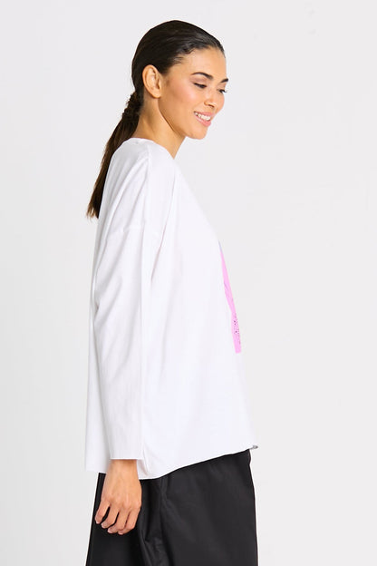 Pima Cotton "Saturn" Luxury Boxy Tee - White