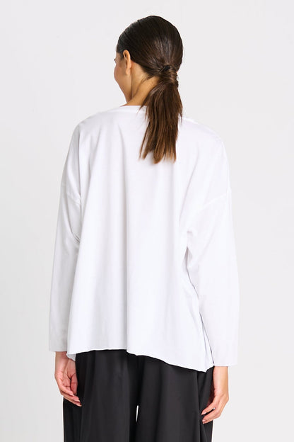 Pima Cotton "Saturn" Luxury Boxy Tee - White