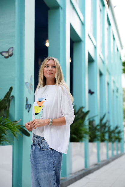 Pima Cotton "Mid Century" Luxury Boxy Tee - As Shown
