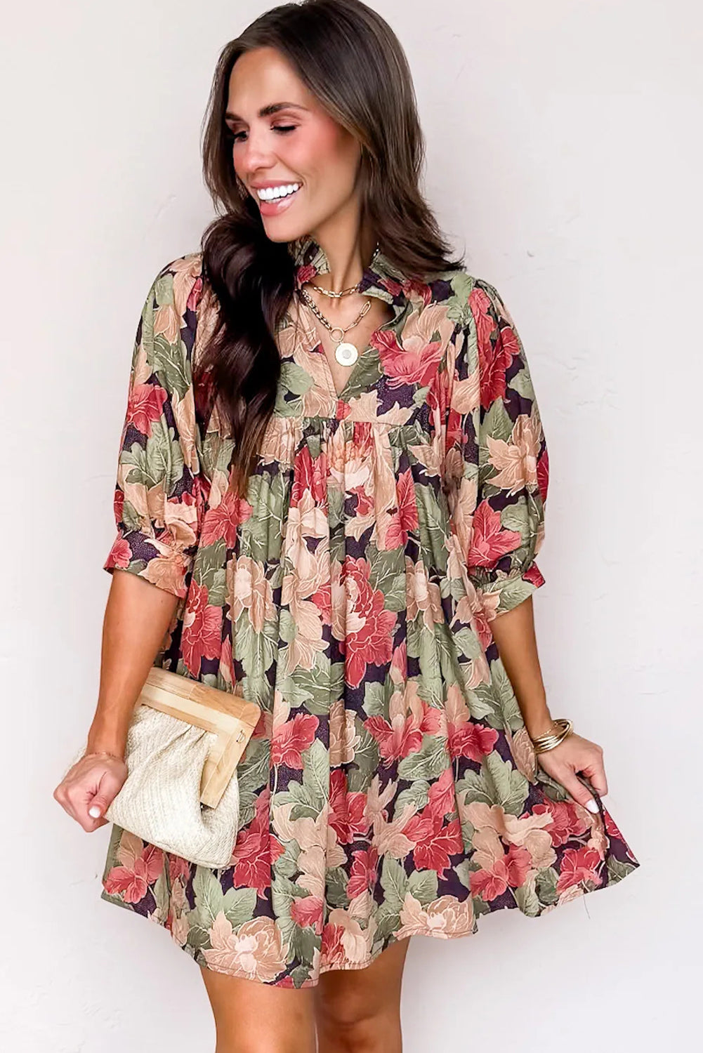 Threaded Pear Annika Half Sleeve Mini Dress