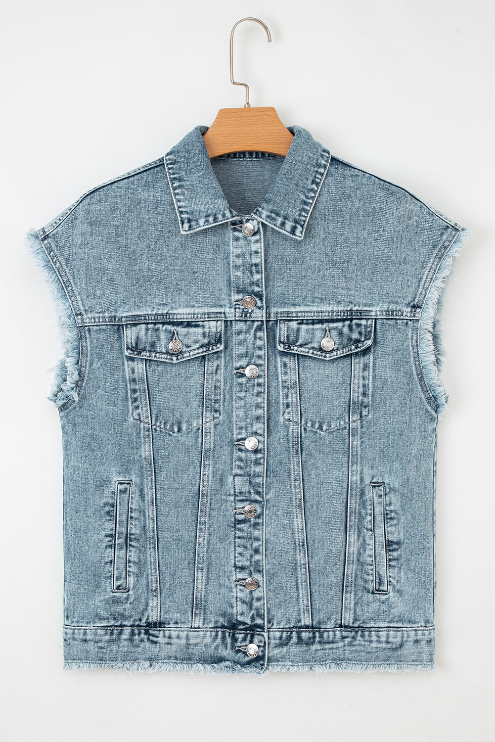 Threaded Pear Evelyn Flap Frayed Detail Vest