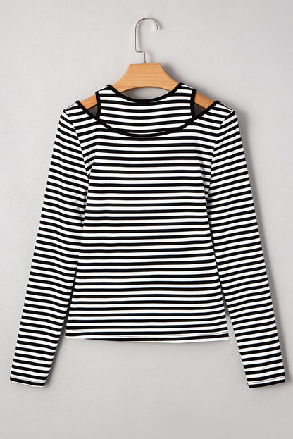 Threaded Pear Remi Stripe Double-layer Long Sleeve Top