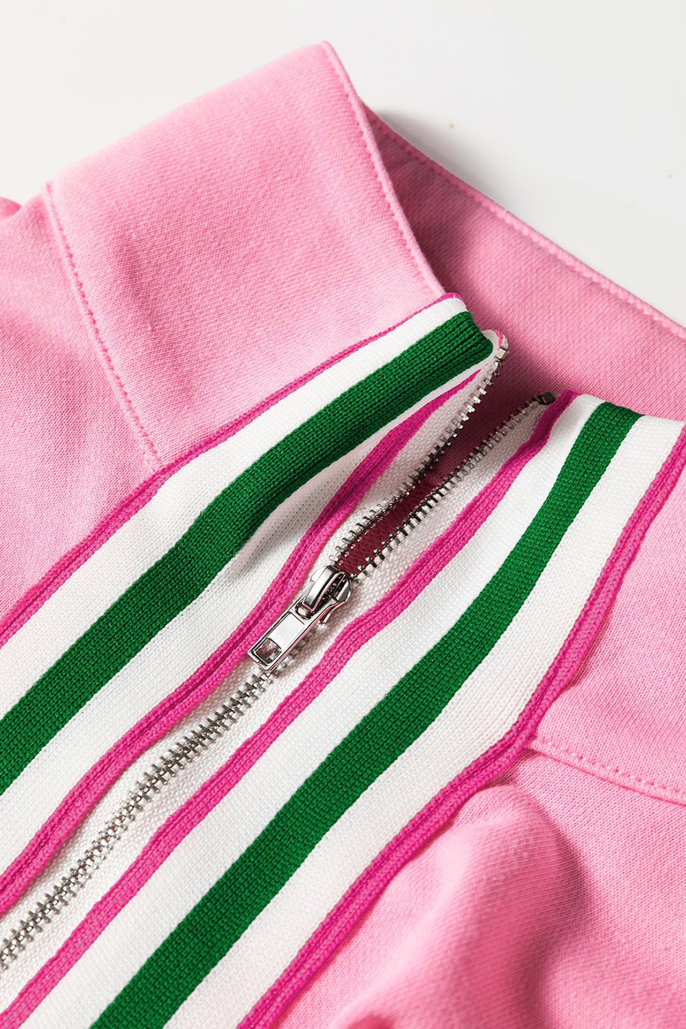 Threaded Pear Felitina Patchwork Zip Collar Pullover