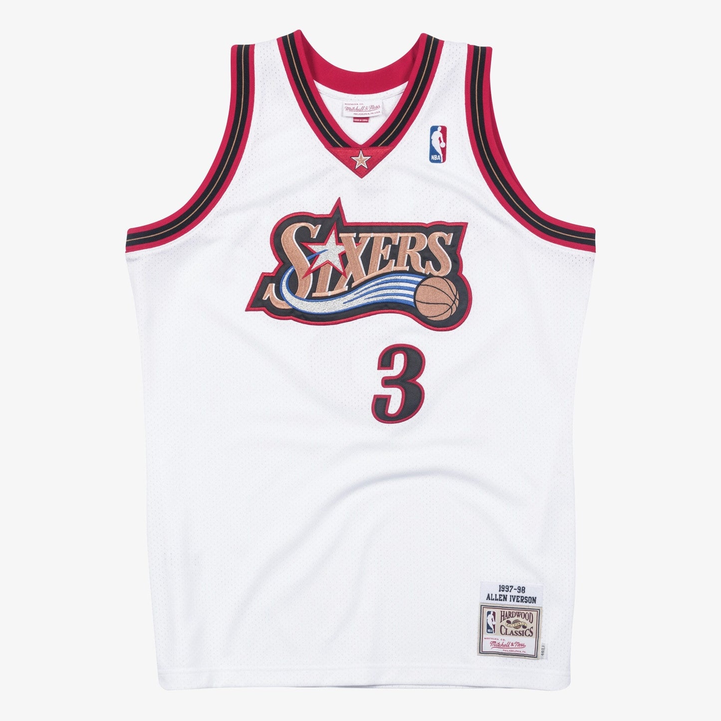 Men's Mitchell & Ness NBA Authentic Jersey 76Ers 1997 Allen Iverson