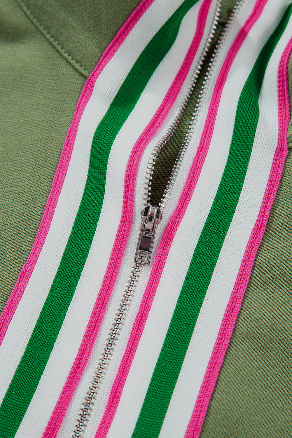 Threaded Pear Felitina Patchwork Zip Collar Pullover