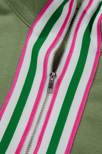 Threaded Pear Felitina Patchwork Zip Collar Pullover