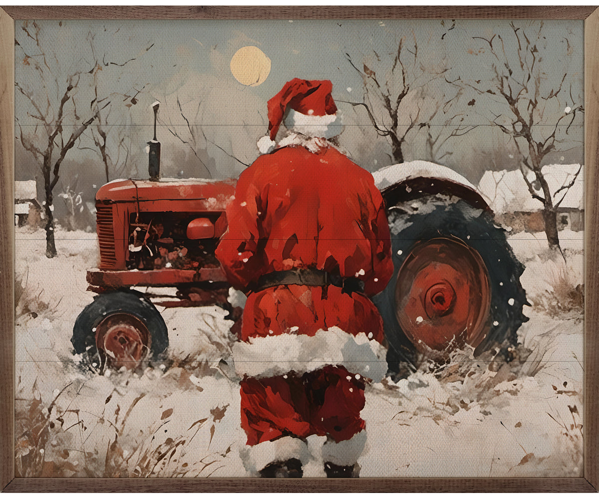 Kendrick Home Santa With Red Tractor