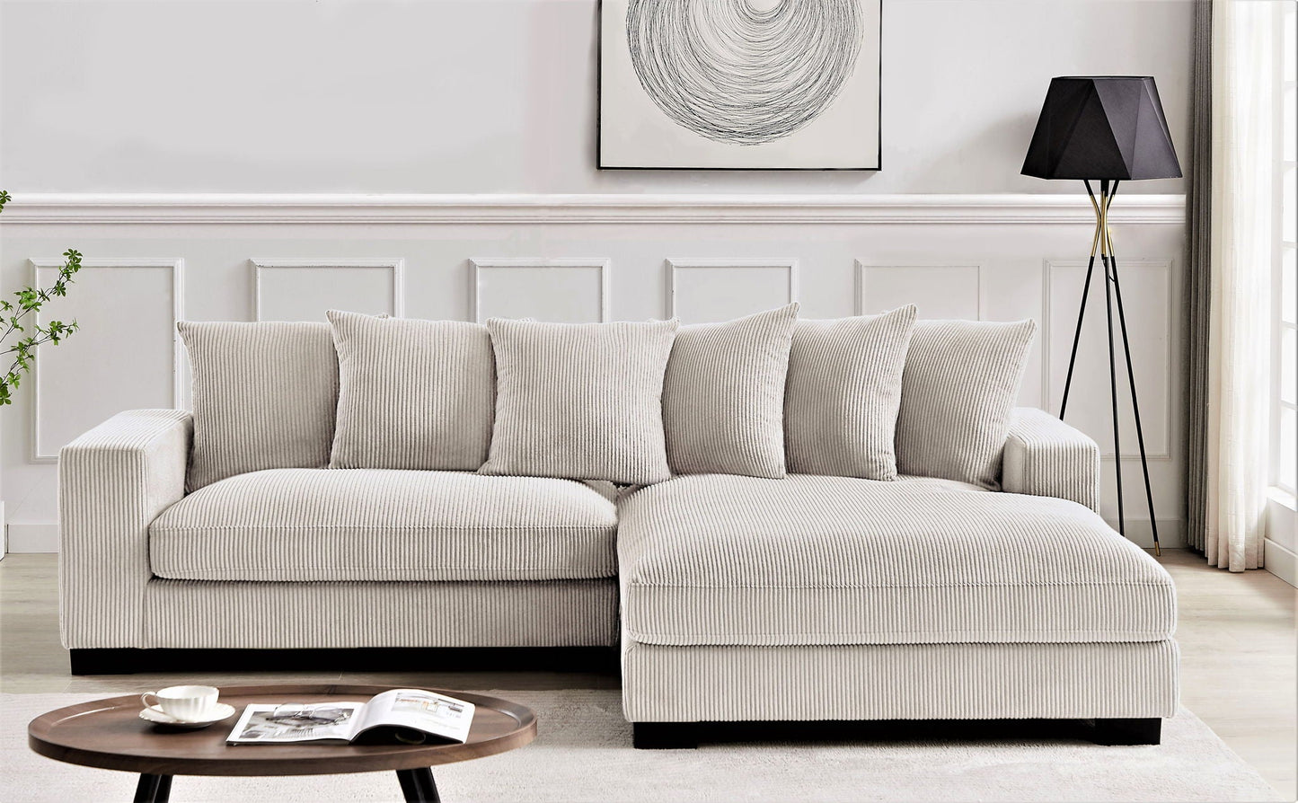 Luxe - Oversized 2 Piece Sectional Couches for Living Room, L Shaped Sofa With Chaise