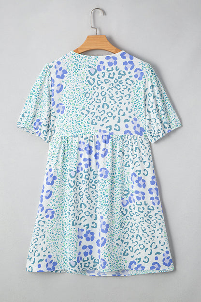 Threaded Pear Lacey Puff Sleeve Mini Dress