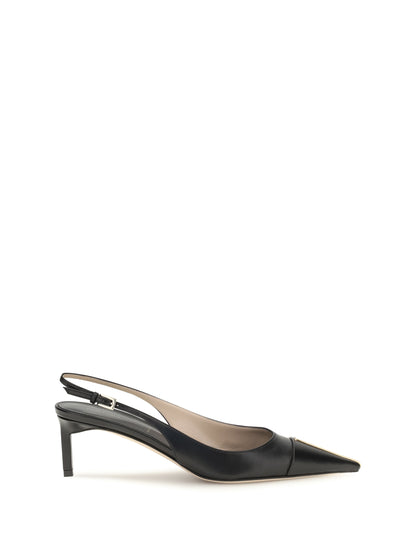Pumps Leather Slingback Black