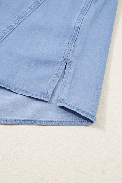 Threaded Pear Londyn Bracelet Sleeve Chambray Shirt