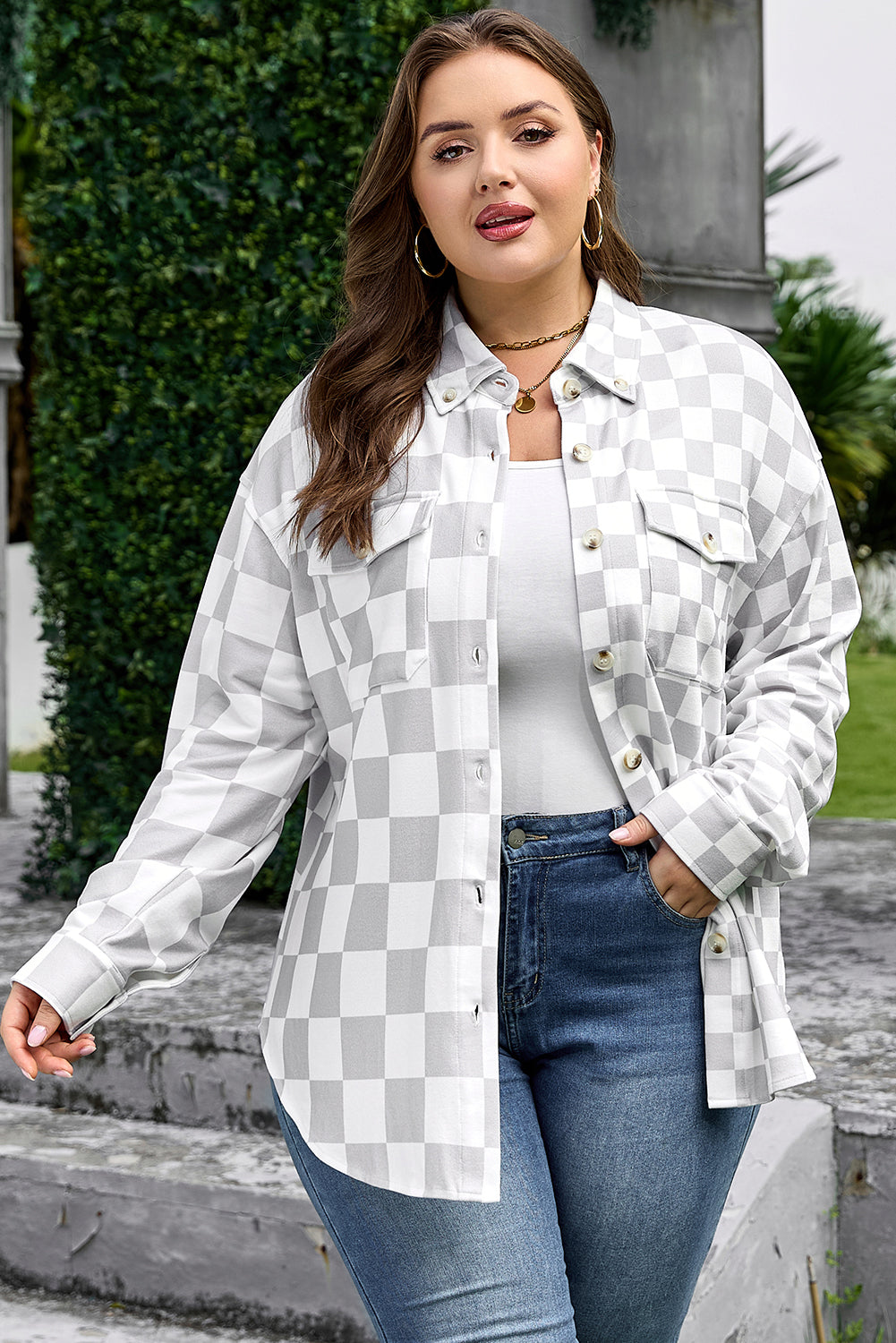 Threaded Pear Emily Down Casual Western Plus Jacket