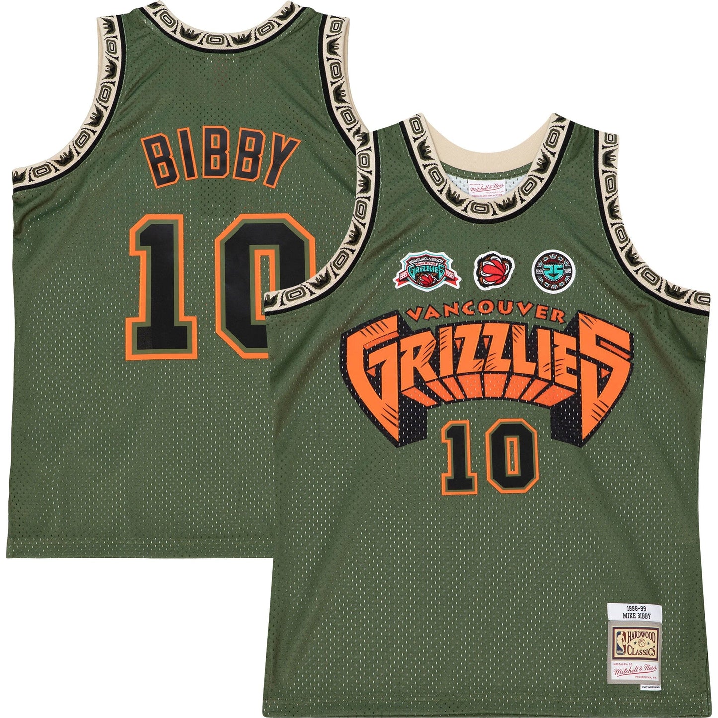 Men's Mitchell & Ness Flight Swingman Jersey Grizzlies 1998 Mike Bibby