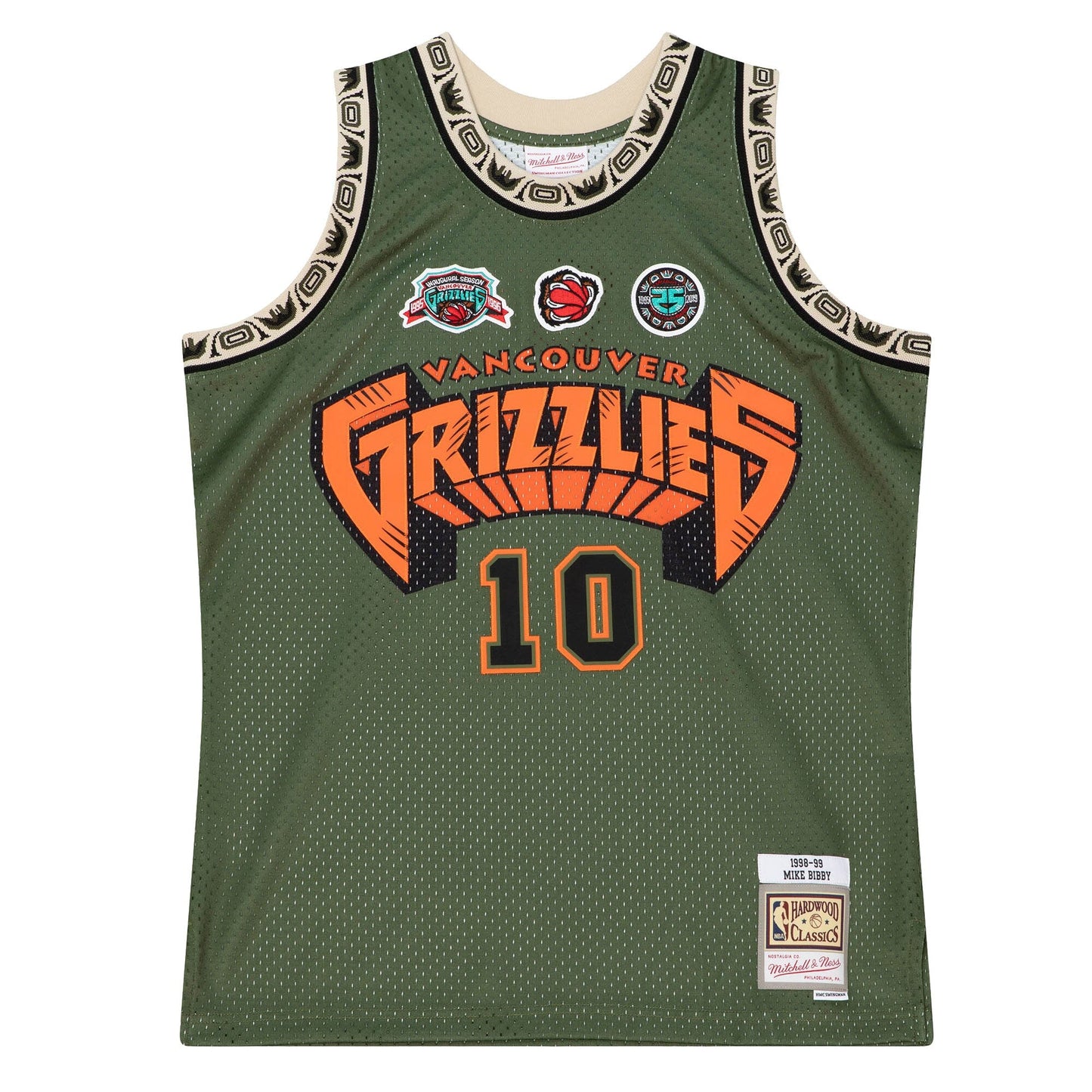 Men's Mitchell & Ness Flight Swingman Jersey Grizzlies 1998 Mike Bibby