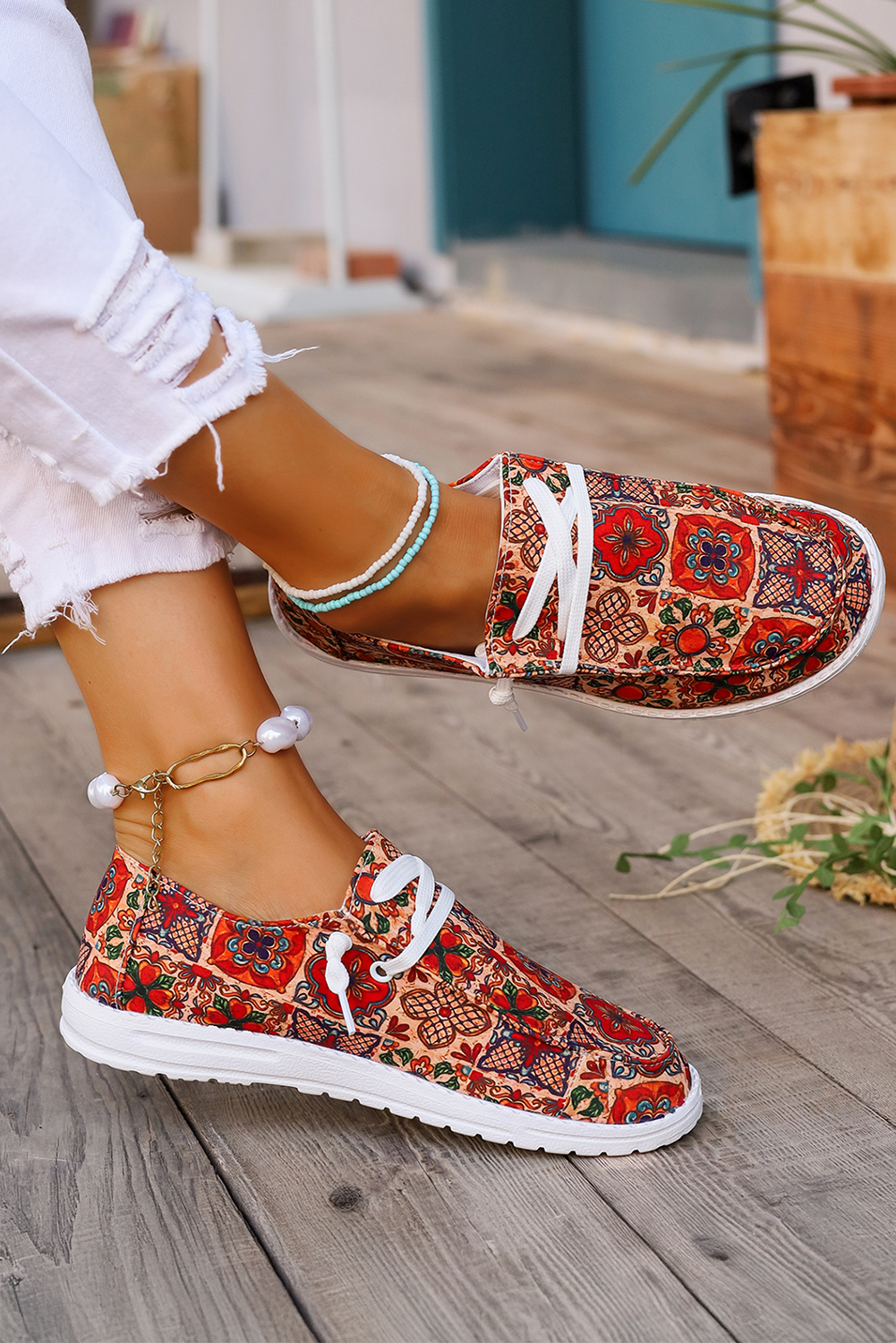 Threaded Pear Aria Flat Slip On Shoes