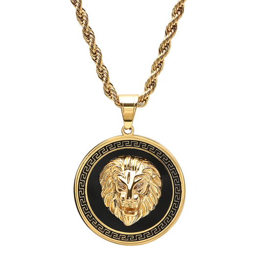 Regal Lion Medallion Necklace