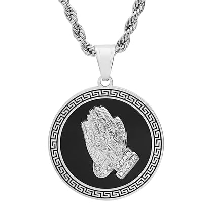 Sacred Hands Medallion Necklace