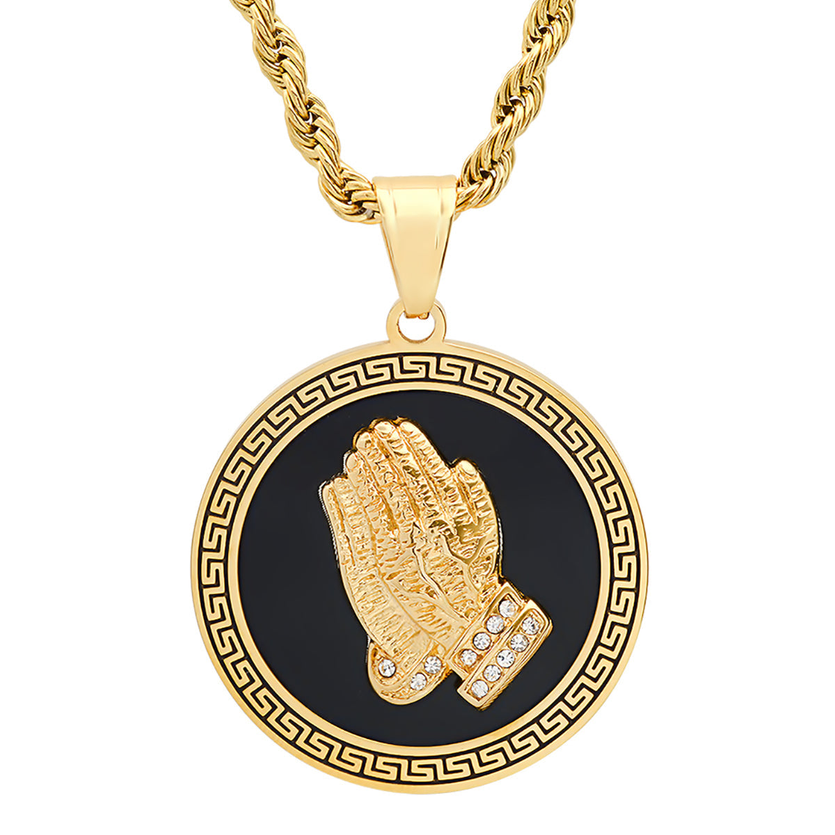 Sacred Hands Medallion Necklace