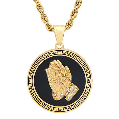 Sacred Hands Medallion Necklace