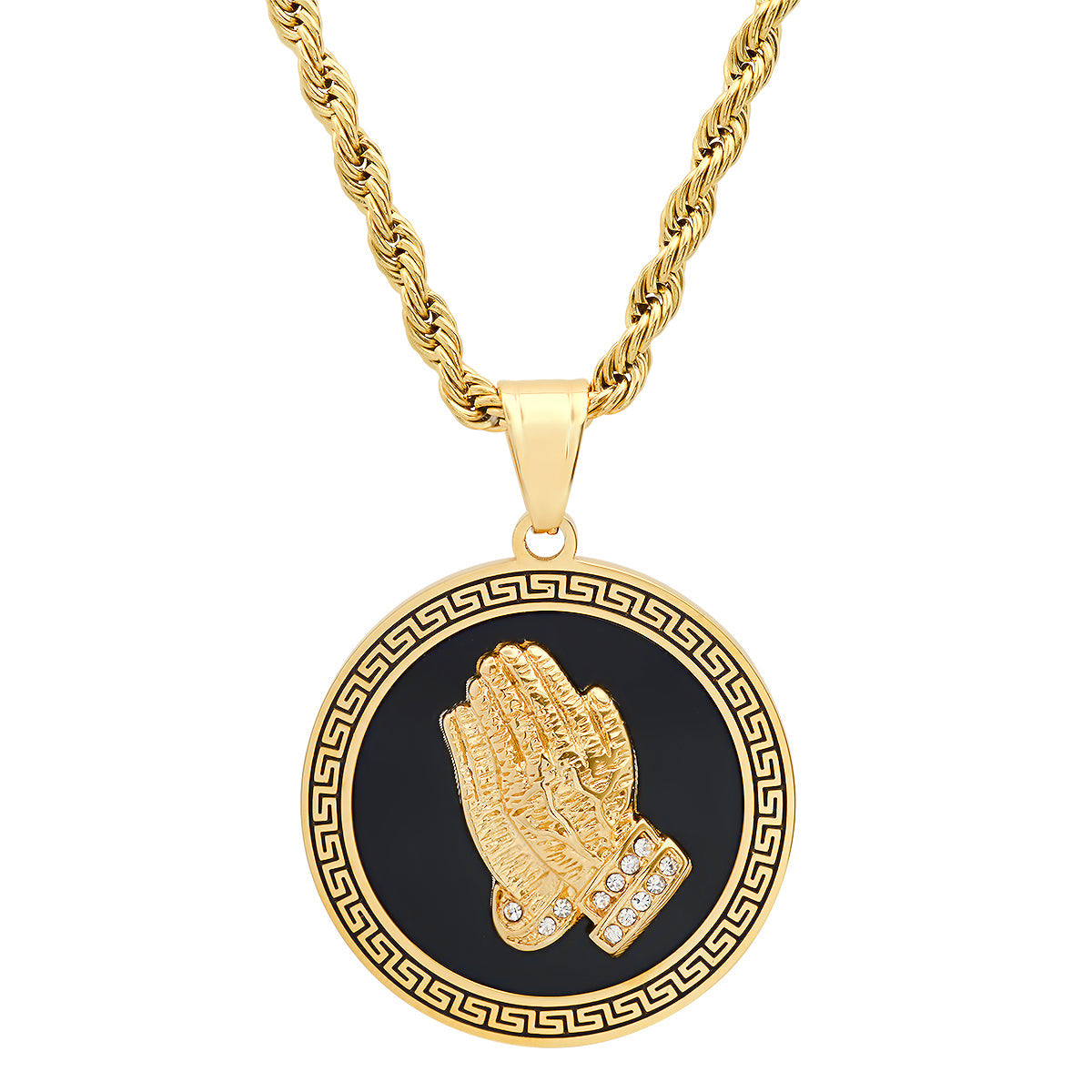 Sacred Hands Medallion Necklace