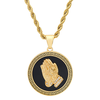 Sacred Hands Medallion Necklace