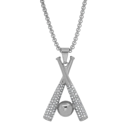Clutch Bat & Ball Pendant Necklace